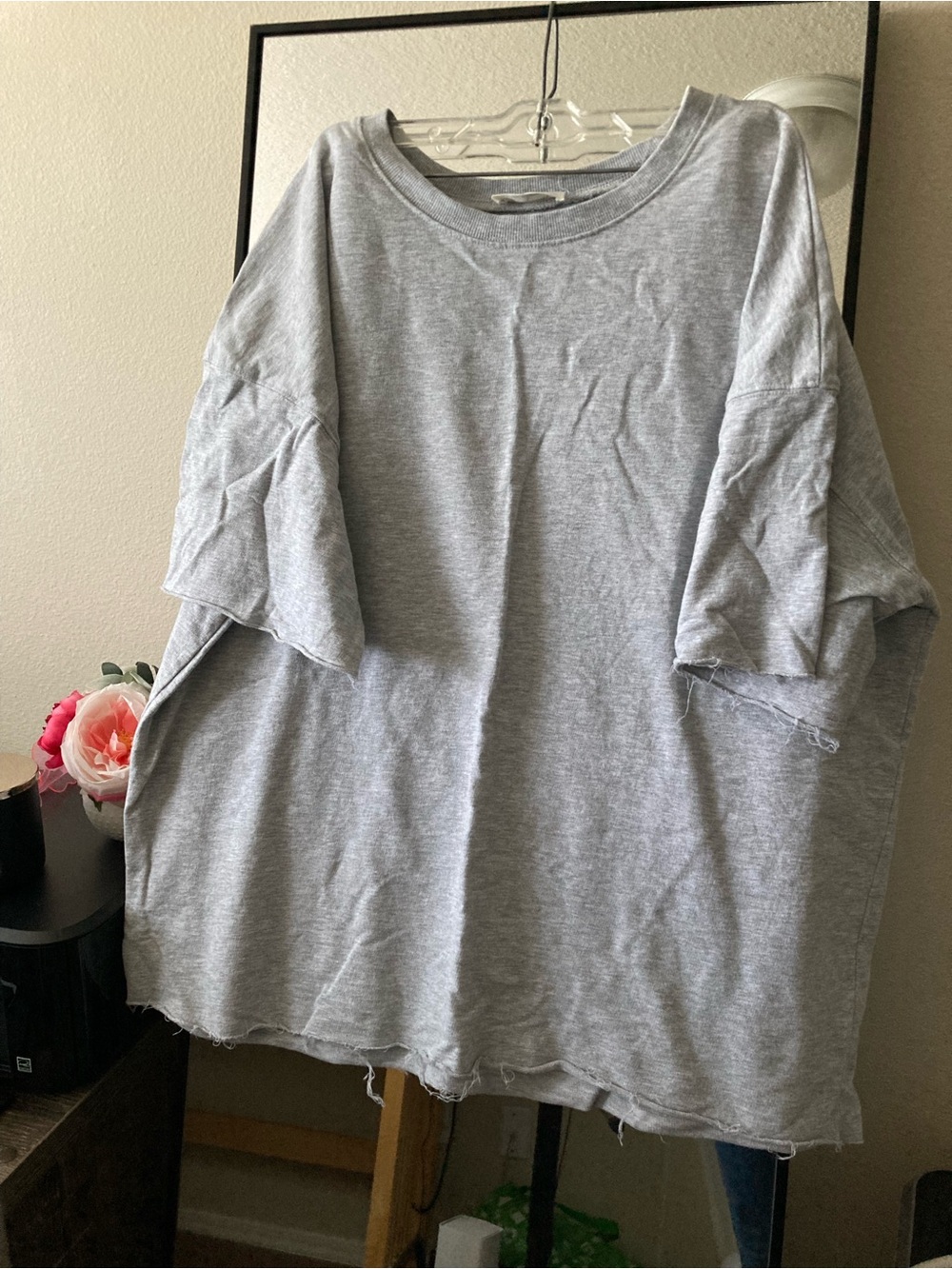 Zenana Outfitters Men's Heather Gray Short Sleeve Oversized Tee